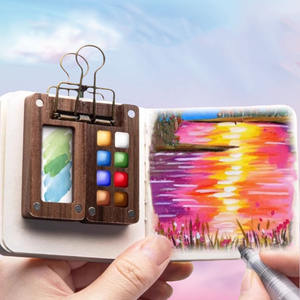 屋外塗装キットブラシペン24色顔料ミニポータブル水彩パレットボックス - Product Image 3