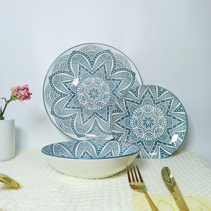 <span class=keywords><strong>Set</strong></span> <span class=keywords><strong>di</strong></span> stoviglie moderne in porcellana ceramica <span class=keywords><strong>da</strong></span> <span class=keywords><strong>12</strong></span> pezzi sostenibili e rifornite le stoviglie in stile marocchino bohémien più vendute - Product Image 2