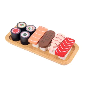 木制寿司套装免费收集食品玩具家庭游戏互动游戏儿童角色扮演