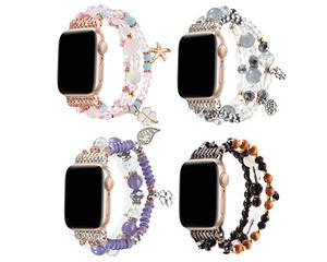 Bracelet tendance fait main avec perles pour Apple Watch Series 10/SE/9/8/7/6, bracelet élastique extensible bohème pour femme - Product Image 3