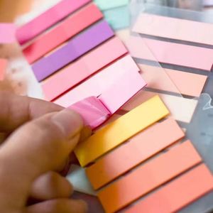 1400 Sheet Pet Self-Adhesive Sticky Notes 7 Styles with Index Tabs/Divider Morandi Color Fresh Memo <b>Pad</b> Label Sticker - Product Image 5