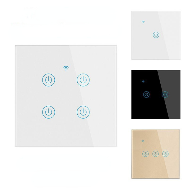 EU Tuya Smart Home Wall Light Switch Glass Touch Electrical Wifi Light Switch