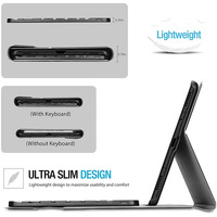 X517 casing Tablet dengan Keyboard, casing Samsung Galaxy Tab A7 Lite 8.7 2021 Pu nirkabel yang dapat dilepas