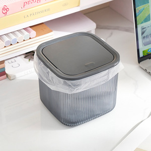 Creative Plastic Square Desktop Storage Box Mini <strong>Push</strong>-<strong>Type</strong> Pop-Up Lid Cleaning Bin with Customized Logo Household Trash Can - Product Image 2