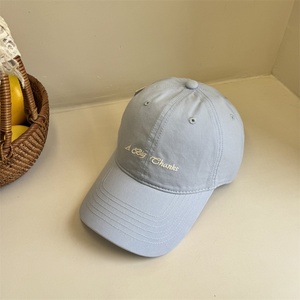 Casquette de baseball unisexe 6 panneaux style coréen avec broderie de lettres, ajustable, en PVC souple, pour printemps-été, effet visage plus fin - Product Image 5