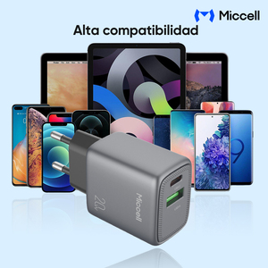 Cargador de Pared Compacto Miccell USB-C de 20 W con <span class=keywords><strong>Dos</strong></span> Puertos y Carga Rápida PD para iPhone y Laptops - Product Image 6