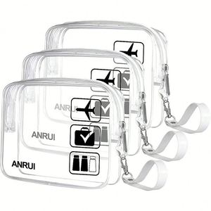 For Custom Travel PVC <b>Makeup</b> Storage Organizer <b>Transparent</b> Cosmetic <b>Bag</b> Fashionable Zipper Closure for Organizer Model - Product Image 1