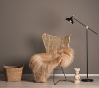 Tapis en peau de mouton en laine longue teinte islandaise de style scandinave