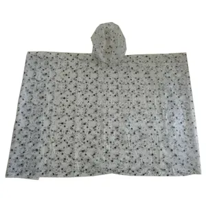 Impressão design personalizado completo durável PVC capa de chuva com capuz poncho para venda