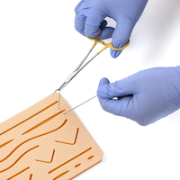 Kit de pratique de suture médicale avec 12 aiguilles de suture de 75 cm, fil de suture en nylon monofilament 3/0, matériel de suture, instrument de formation