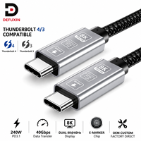 Cable USB 4 DFX de 1 m, 240 W, 5 A, Carga Rápida, 40 Gbps y Video 8K, Cable USB C con Trenzado de Nailon para Laptop, MacBook, SSD - En Stock