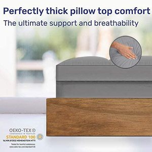 Bán Buôn Không Thấm Nước Bông Nệm Bảo Vệ 8-20 Inch Sâu Pocket Stain Bằng Chứng Gối Top Nệm Topper Cho Trường Học Bệnh Viện - Product Image 3