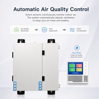Ventilateur de récupération d'énergie ERV à haute pression statique 110 à 240 V avec filtre HEPA H12 et alimentation en air par conduits de 200 Pa
