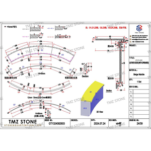 หินปูนขาวขัดเงาแบบโมเดิร์น TMZ Stone ODM OEM จากโปรตุเกส กันน้ำ แผ่นใหญ่ ดีไซน์กราฟิก สำหรับใช้ในโรงแรมทั้งภายในและภายนอกอาคาร - Product Image 6