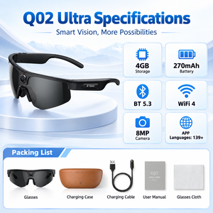 Nouvelles Lunettes Intelligentes Q02 ULTRA AI 2026 avec Caméra HD 800W, Traduction IA, Assistant Vocal, Appels Bluetooth et Fonctionnalités Sportives - Product Image 1
