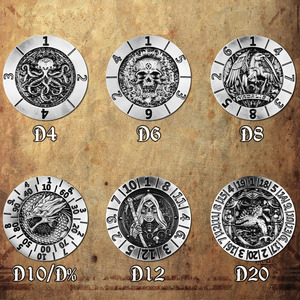 Bộ xúc xắc kim loại 7 trong 1, kích thước lớn, kiểu Rubik, dùng cho trò chơi nhập vai Cthulhu trên bàn, phụ kiện trò chơi xúc xắc hướng dẫn, xúc xắc kim loại lớn D&D - Product Image 3