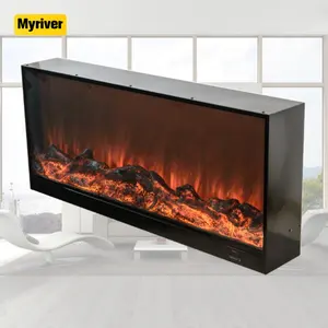 Myriver New 30 Inch 1500W Cheap Modern Real Flame Electric Fireplace Heaters Inserts Decoration With Led Lights Remote Control