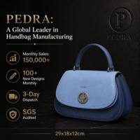 Set Tas Wanita PEDRA 2 in 1 Warna Kontras Kulit PU, Tas Selempang dengan Dompet Senada, Pasokan Grosir untuk Toko Hadiah & Butik