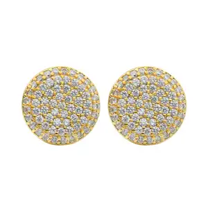 Local Us Stock Real 14K 18K Chapado en oro 925 Plata de ley Cubic Zirconia Diamond Stud Pendientes para hombres y mujeres