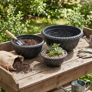 Petit pot de fleurs rond décoratif en plastique pour jardin, durable, pour plantes d'intérieur et d'extérieur, vente en gros - Product Image 6