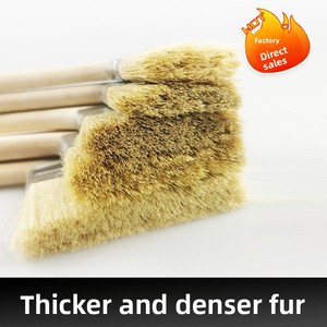 Brocha industrial de bricolaje con mango de madera angulado largo y filamento de PET, cabezal curvado para pintar tuberías de radiador y esquinas de difícil acceso - Product Image 3