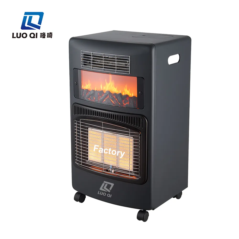 Hot sale gas electric heater new style simulated flame indoor multi function 2 in 1 ceramic gas heater