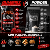 Gummies Énergie et Vitalité Masculine Cayenne Zinc Ashwagandha Maca Fenugrec – Soutien Santé et Bien-être Homme – Épicé pour Hommes – Végétalien Sans OGM