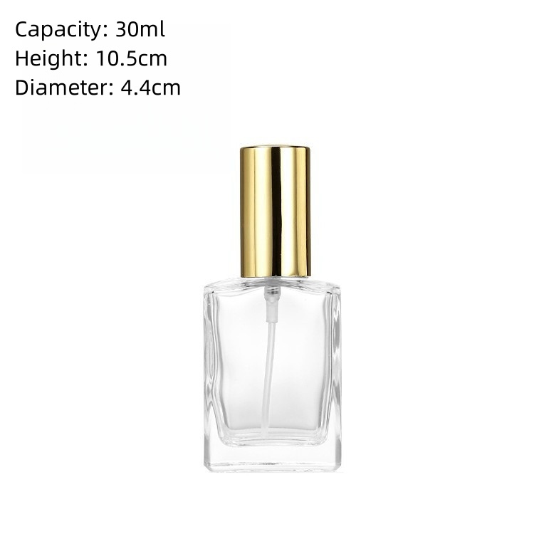 Bottiglia Trasparente con Tappo Spray Dorato