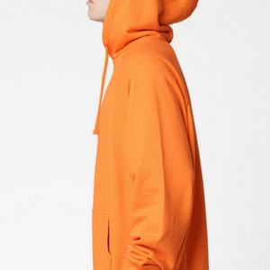 Men Gym Drawstring Sweater Shirt <b>Orange</b> Color Fashion <b>Hoodie</b> Polyester/Cotton Blend Jersey Color Block Pullover - Product Image 5