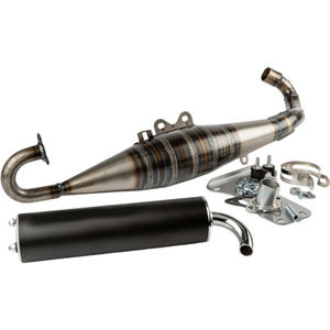 Sistema di Scarico Moto HF BENMA Tubo Silenziatore per <span class=keywords><strong>GILERA</strong></span> 180 <span class=keywords><strong>Runner</strong></span> FXR Nero 1997-2007 - Product Image 1
