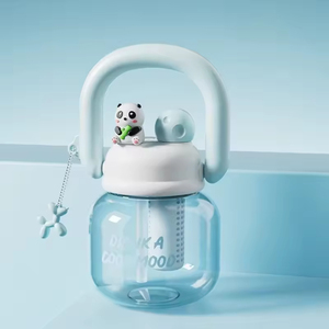 Nouvelle gourde portable en plastique de 800 ml avec paille, double compartiment, mignonne, pour étudiants, idéale pour l'été - Product Image 3