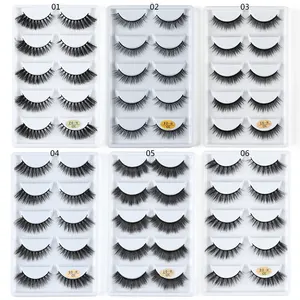 Faux cils Mink à croisillons 3D, épais, maquillage, Extension, Volume naturel, doux, série H, 5 paires, new 2020