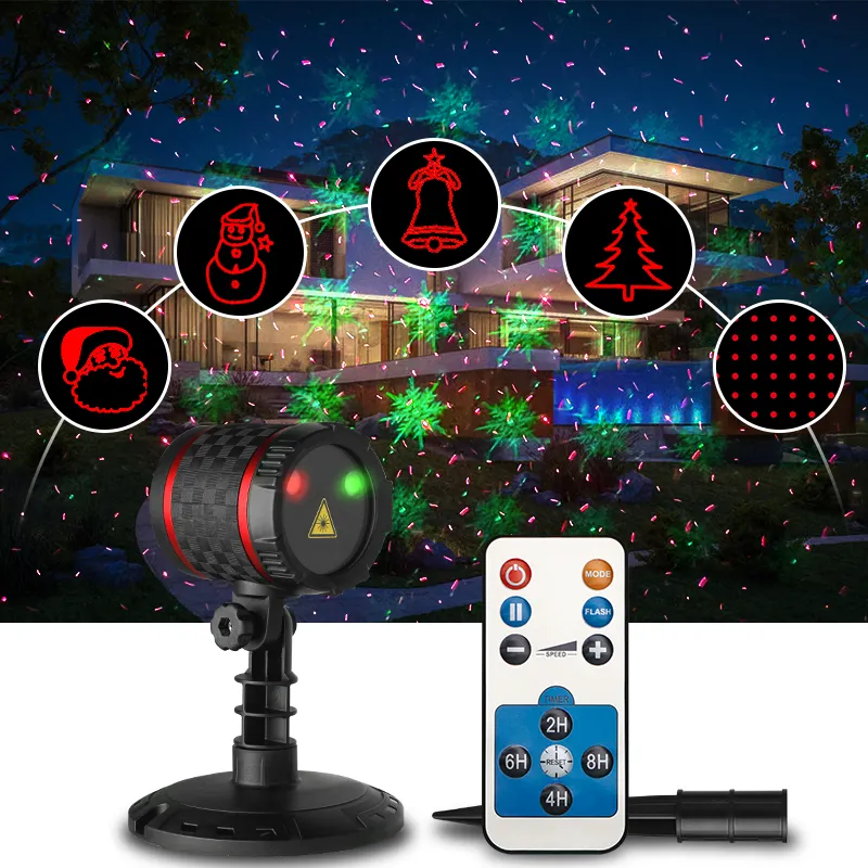 KSWING New Christmas Starry Projector Lamp Garden Stage Party Laser Lights LED Red Green Laser 3R Remote Control