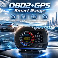 Wiiyii Versi Terbaru Hud Speedometer P6 OBD2+GPS Sistem Ganda Layar Head Up Pintar Resolusi Tinggi Tanpa Delay Aksesoris Mobil