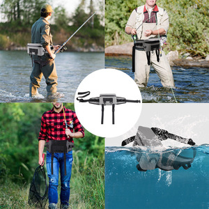 Bolsa de cintura impermeable para pesca con soporte para caña, correa ajustable para pesca con mosca y kayak - Product Image 1