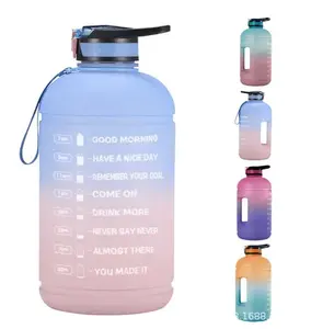 Botella de agua de gran capacidad al por mayor 2024, hervidor deportivo, botellas de agua de plástico para Fitness con marcador de tiempo, <span class=keywords><strong>bot</strong></span> de agua para gimnasio - Product Image 1