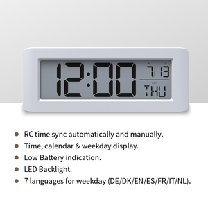 Reloj Despertador RC Minimalista con Retroiluminación, Movimiento Electrónico, Radio LUMINOVA, Pantalla de Temperatura y Humedad, Venta Directa de Fábrica - Product Image 2