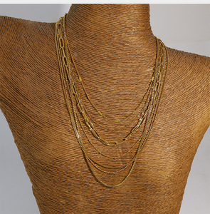 Collana di catene in <span class=keywords><strong>oro</strong></span> placcato <span class=keywords><strong>oro</strong></span> 18K di lusso personalizzato di moda per <span class=keywords><strong>donna</strong></span> <span class=keywords><strong>gioielli</strong></span> senza appannamento impermeabile ipoallergenico - Product Image 2