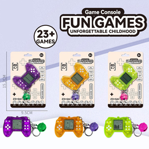 Mini console de jeu éducative, porte-clés manette avec pendentif clochette, jouet interactif portable pour décoration quotidienne et cadeau d'anniversaire - Product Image 2