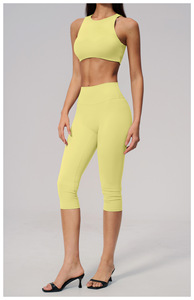 Leggings Neri <span class=keywords><strong>a</strong></span> Zampa d'Elefante, Shorts Neri, Canotta da Donna, Pantaloni Capri da Donna, Nuovo Reggiseno Sportivo, Abbigliamento da Palestra Organico - Product Image 2