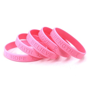 Bracelet en silicone personnalisé Youmigift pour la sensibilisation au cancer du sein, bracelet en silicone avec impression sérigraphique en relief - Product Image 3