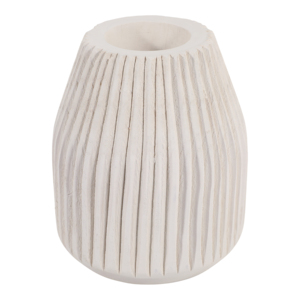 Vaso in Legno Scanalato Rotondo per Arredamento Casa, Soggiorno, Camera da Letto, Ufficio, Esposizione su Tavolo, Stile Casual Intagliato a Mano - Product Image 6