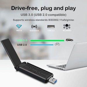 USB 3.0 1800Mbps Dual Band WiFi Dongle WLAN Adapter With Antenna for <b>PC</b> External 2.4/5G Ethernet Interface Stock Product 5ghz Wi - Product Image 3