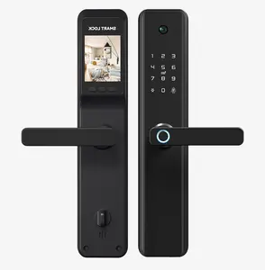 8 Language Visual Tuya Wifi Fingerprint Recognition Card Digital Fingerprint Cerradura Intelligent Smart Door Lock With Camera