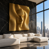 Ensemble de décorations murales insonorisantes et imperméables en panneaux de densité de style Art Déco moderne, avec motifs ondulés numériques CNC, pour appartement, salle de sport, centre commercial