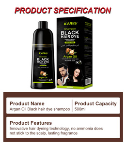 Kaiws น้ำมัน argan แชมพูย้อมสีผมดำแชมพูย้อมสี<span class=keywords><strong>ผม</strong></span>ดำธรรมชาติ - Product Image 6