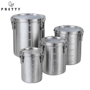 Degradable food-grade stainless steel dog food canister sealed airtight box bucket for pet storage tank pet food can