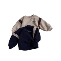 Nouvelle Mode Bébé Enfants Épaule Bloc De Couleur Manches Longues Pull Garçons Filles Neutre Sweats Surdimensionnés