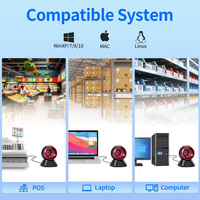 Lecteur de codes QR filaire USB YJFIRST, scanner de codes-barres 1D 2D de bureau pour magasin et supermarché