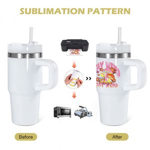 Vaso Térmico de Acero Inoxidable 304 de 14 oz para Sublimación, Grado Alimenticio, para Café, Uso Doméstico, Viajes y Camping, con Pajita y Asa - Product Image 3